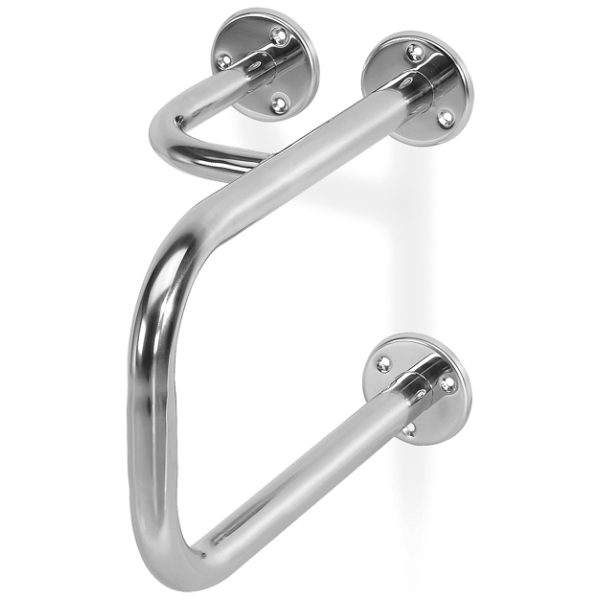 Apoio em inox para bacia c/ toalheiro fixação à parede (esquerdo) - Ref.ª 10.AP.4110