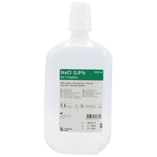 Soro fisiológico irrigação 0,9% com cânula 500 ml - Ref.ª 102170
