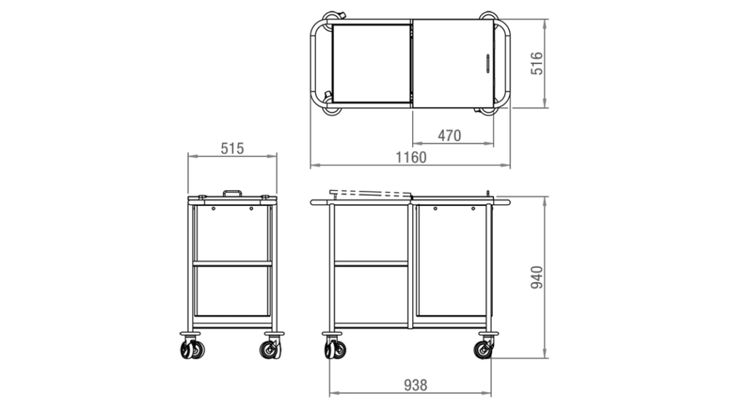 Carro de roupa suja e limpa - Ref.ª 10.CR.1551