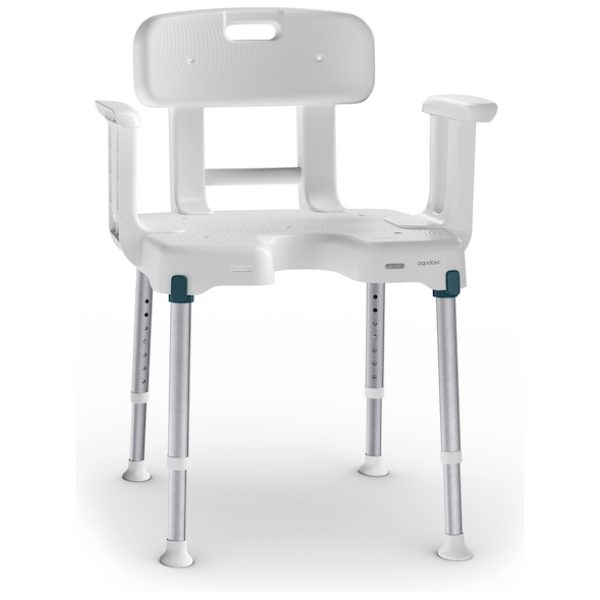A cadeiras de banho Aquatec Pure Isla foi concebida para proporcionar uma solução de assento segura e digna para os cuidados de higiene pessoal.